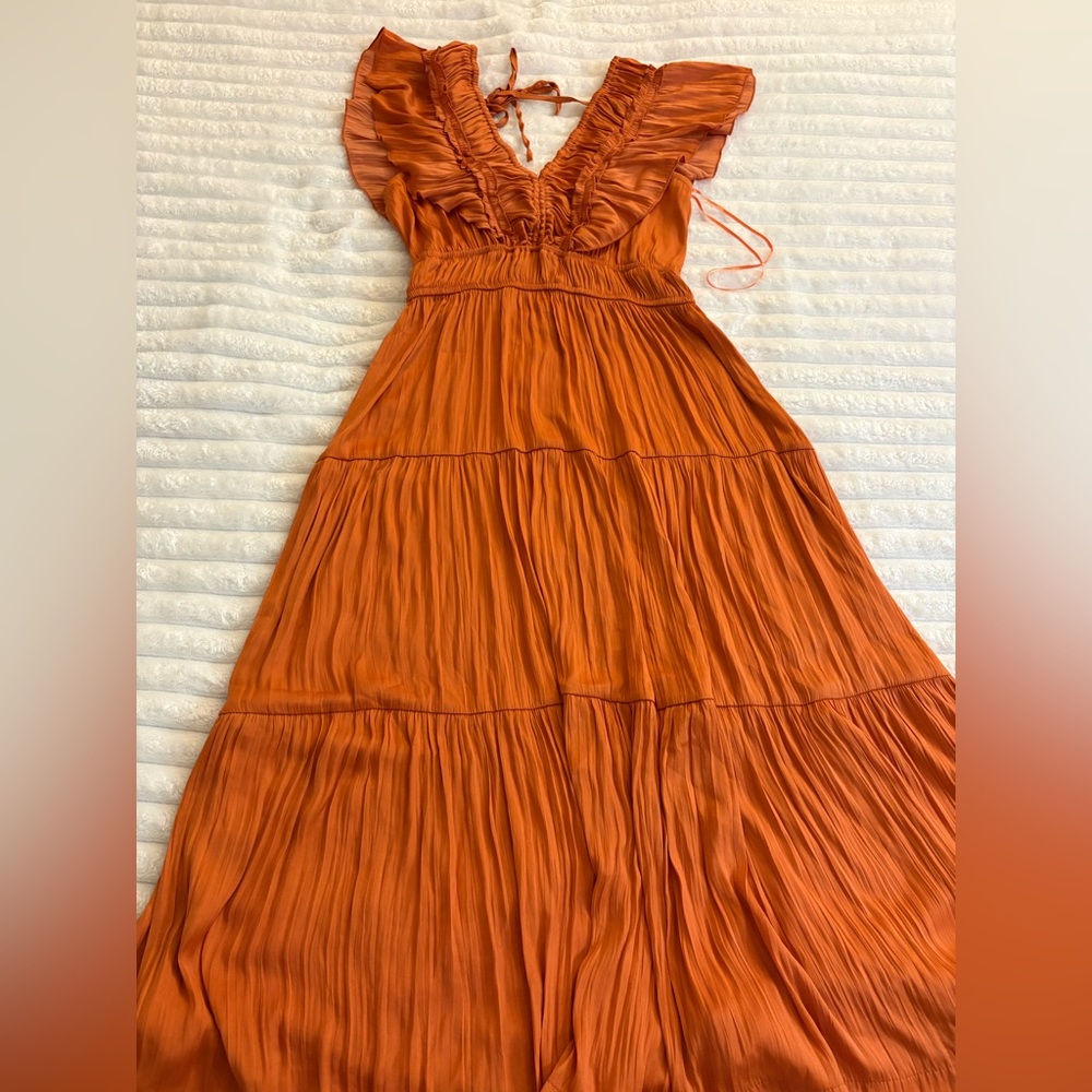 NWT Tahari‎ Vibrant Orange Maxi Dress